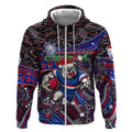 Merry Christmas AFL Bulldogs Zip Hoodie Aboriginal Santa Football Mascot
