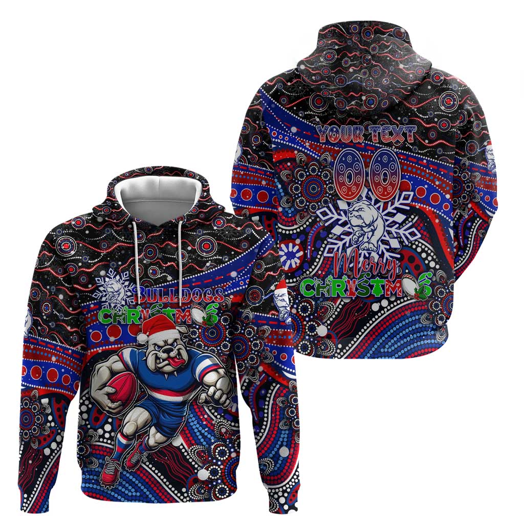 Merry Christmas AFL Bulldogs Zip Hoodie Aboriginal Santa Football Mascot