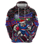 Merry Christmas AFL Bulldogs Zip Hoodie Aboriginal Santa Football Mascot