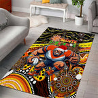Merry Christmas AFL Giants Area Rug Aboriginal Santa Football Mascot