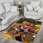 Merry Christmas AFL Giants Area Rug Aboriginal Santa Football Mascot