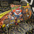 Merry Christmas AFL Giants Back Car Seat Cover Aboriginal Santa Football Mascot