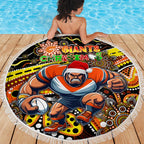 Merry Christmas AFL Giants Beach Blanket Aboriginal Santa Football Mascot