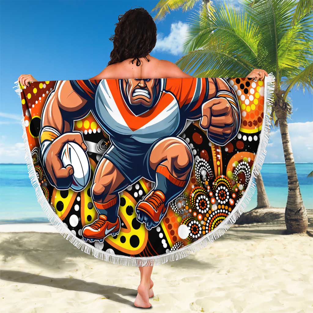 Merry Christmas AFL Giants Beach Blanket Aboriginal Santa Football Mascot