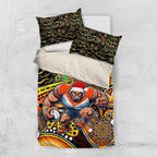 Merry Christmas AFL Giants Bedding Set Aboriginal Santa Football Mascot
