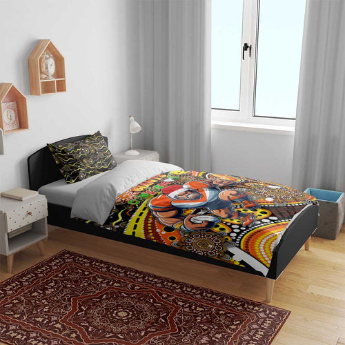 Merry Christmas AFL Giants Bedding Set Aboriginal Santa Football Mascot