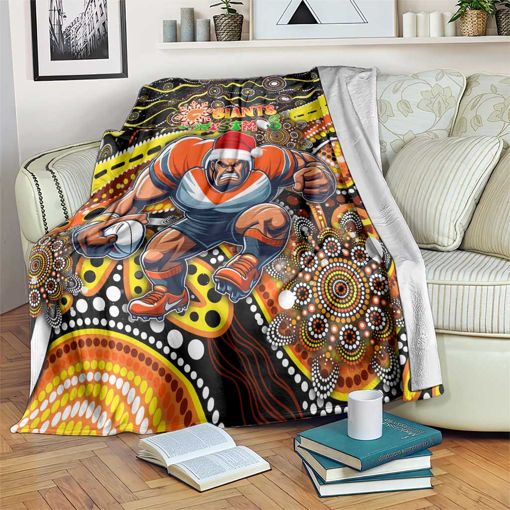 Merry Christmas AFL Giants Blanket Aboriginal Santa Football Mascot
