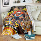 Merry Christmas AFL Giants Blanket Aboriginal Santa Football Mascot