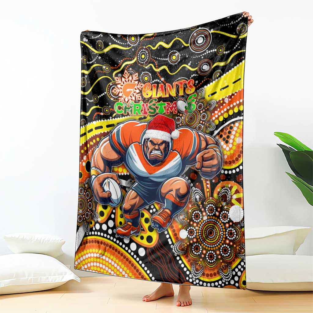 Merry Christmas AFL Giants Blanket Aboriginal Santa Football Mascot