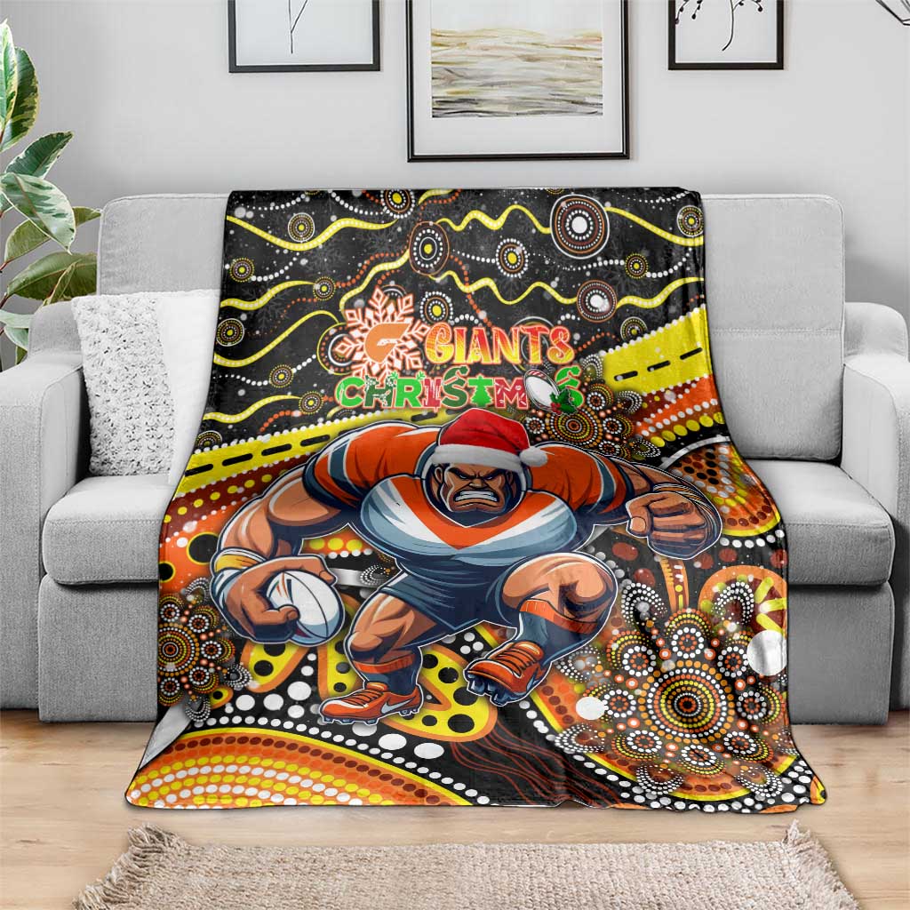 Merry Christmas AFL Giants Blanket Aboriginal Santa Football Mascot