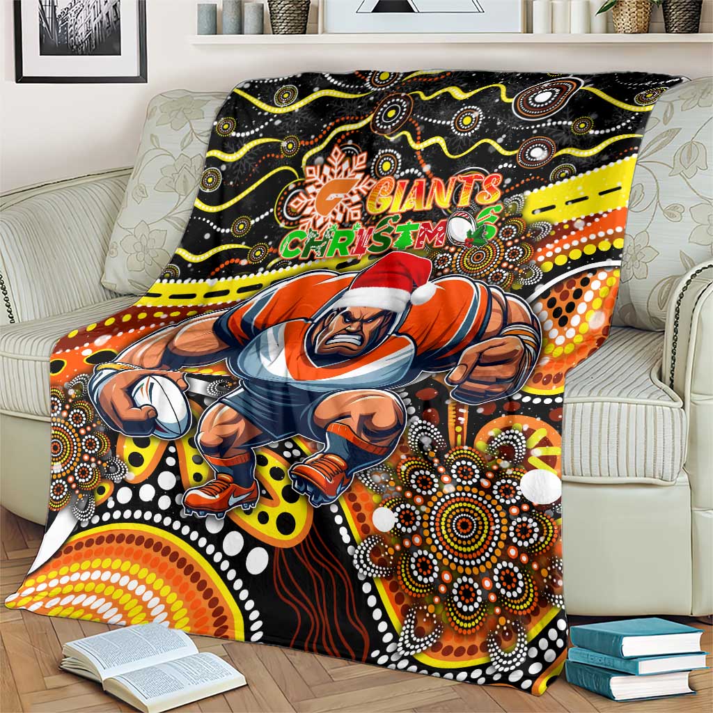 Merry Christmas AFL Giants Blanket Aboriginal Santa Football Mascot