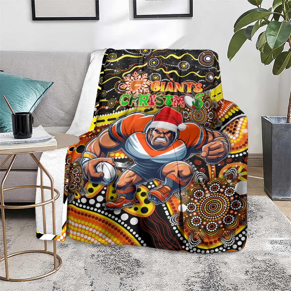 Merry Christmas AFL Giants Blanket Aboriginal Santa Football Mascot