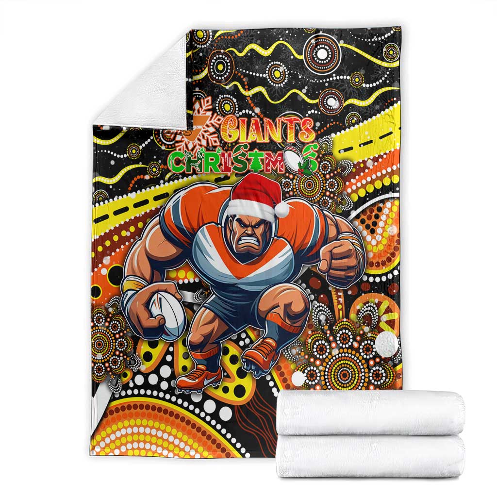 Merry Christmas AFL Giants Blanket Aboriginal Santa Football Mascot