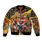 Merry Christmas AFL Giants Bomber Jacket Aboriginal Santa Football Mascot