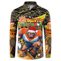 Merry Christmas AFL Giants Button Sweatshirt Aboriginal Santa Football Mascot