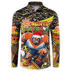 Merry Christmas AFL Giants Button Sweatshirt Aboriginal Santa Football Mascot