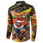 Merry Christmas AFL Giants Button Sweatshirt Aboriginal Santa Football Mascot