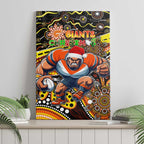 Merry Christmas AFL Giants Canvas Wall Art Aboriginal Santa Football Mascot