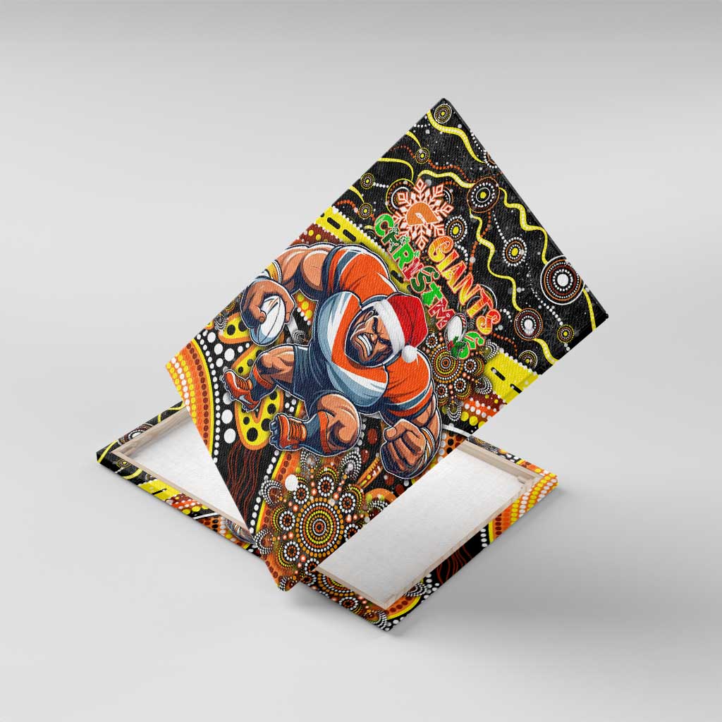 Merry Christmas AFL Giants Canvas Wall Art Aboriginal Santa Football Mascot