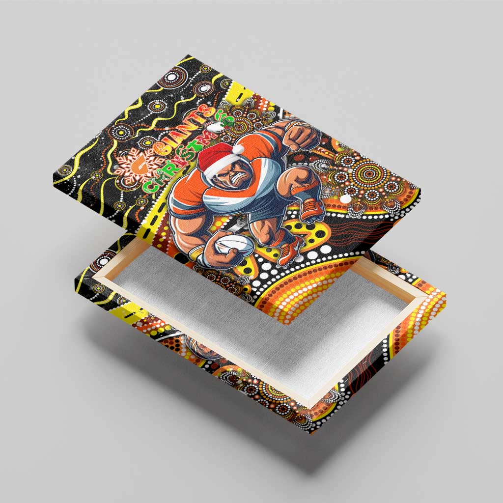 Merry Christmas AFL Giants Canvas Wall Art Aboriginal Santa Football Mascot