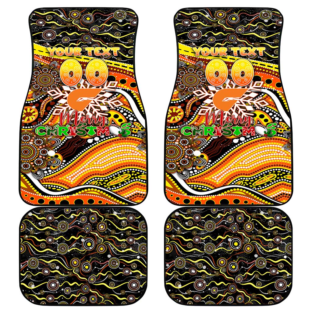 Merry Christmas AFL Giants Car Mats Aboriginal Santa Football Mascot