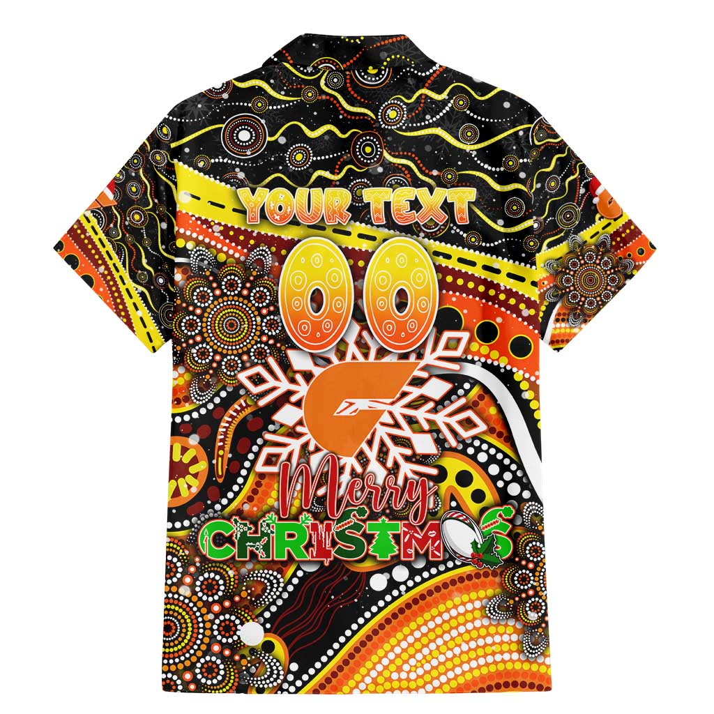 Merry Christmas AFL Giants Family Matching Mermaid Dress and Hawaiian Shirt Aboriginal Santa Football Mascot