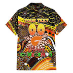 Merry Christmas AFL Giants Family Matching Off The Shoulder Long Sleeve Dress and Hawaiian Shirt Aboriginal Santa Football Mascot