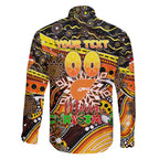 Merry Christmas AFL Giants Family Matching Off The Shoulder Long Sleeve Dress and Hawaiian Shirt Aboriginal Santa Football Mascot