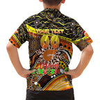 Merry Christmas AFL Giants Family Matching Off Shoulder Maxi Dress and Hawaiian Shirt Aboriginal Santa Football Mascot