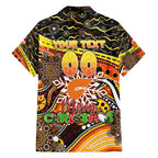 Merry Christmas AFL Giants Family Matching Off Shoulder Maxi Dress and Hawaiian Shirt Aboriginal Santa Football Mascot