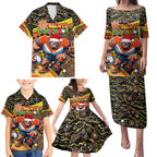 Merry Christmas AFL Giants Family Matching Puletasi and Hawaiian Shirt Aboriginal Santa Football Mascot