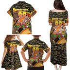 Merry Christmas AFL Giants Family Matching Puletasi and Hawaiian Shirt Aboriginal Santa Football Mascot