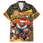 Merry Christmas AFL Giants Family Matching Puletasi and Hawaiian Shirt Aboriginal Santa Football Mascot