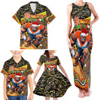 Merry Christmas AFL Giants Family Matching Tank Maxi Dress and Hawaiian Shirt Aboriginal Santa Football Mascot