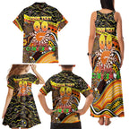 Merry Christmas AFL Giants Family Matching Tank Maxi Dress and Hawaiian Shirt Aboriginal Santa Football Mascot