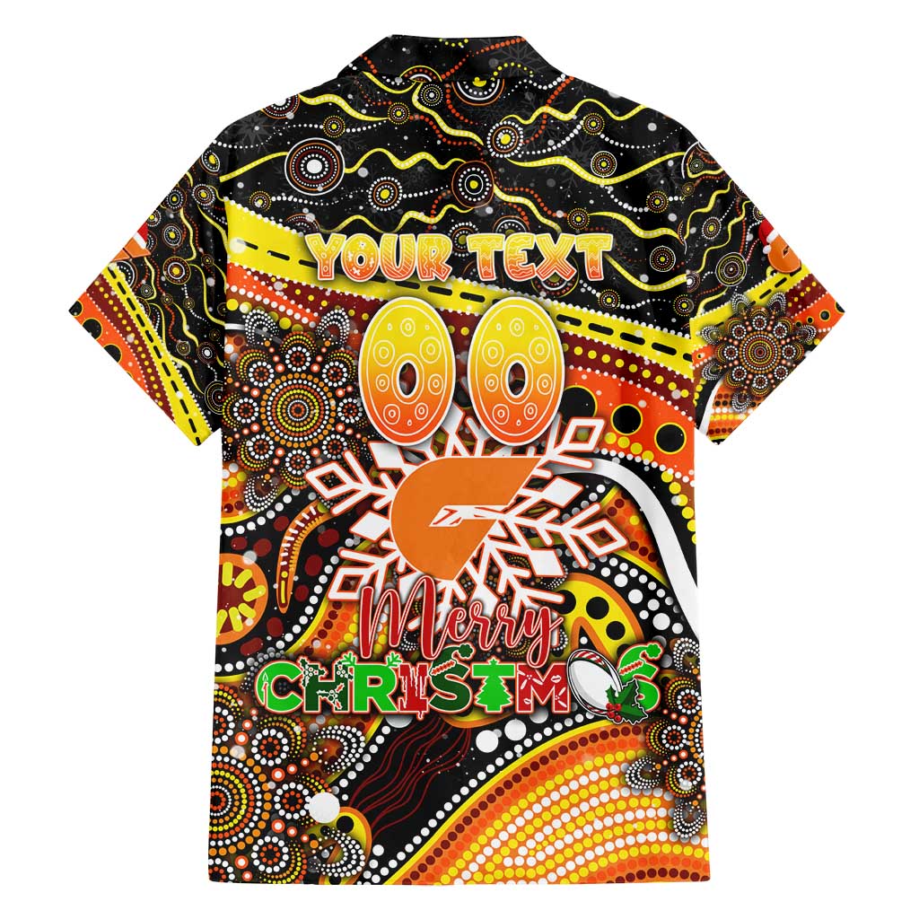 Merry Christmas AFL Giants Family Matching Tank Maxi Dress and Hawaiian Shirt Aboriginal Santa Football Mascot