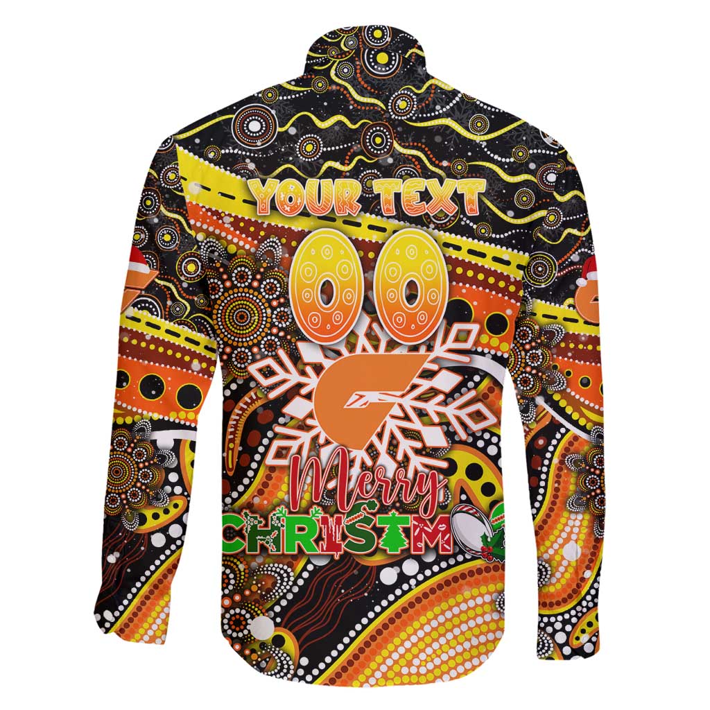 Merry Christmas AFL Giants Family Matching Tank Maxi Dress and Hawaiian Shirt Aboriginal Santa Football Mascot