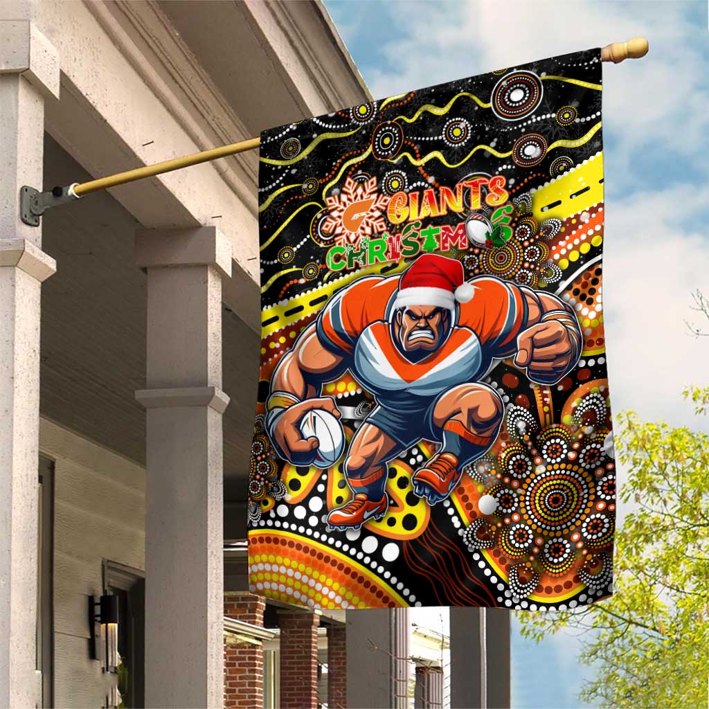 Merry Christmas AFL Giants Garden Flag Aboriginal Santa Football Mascot