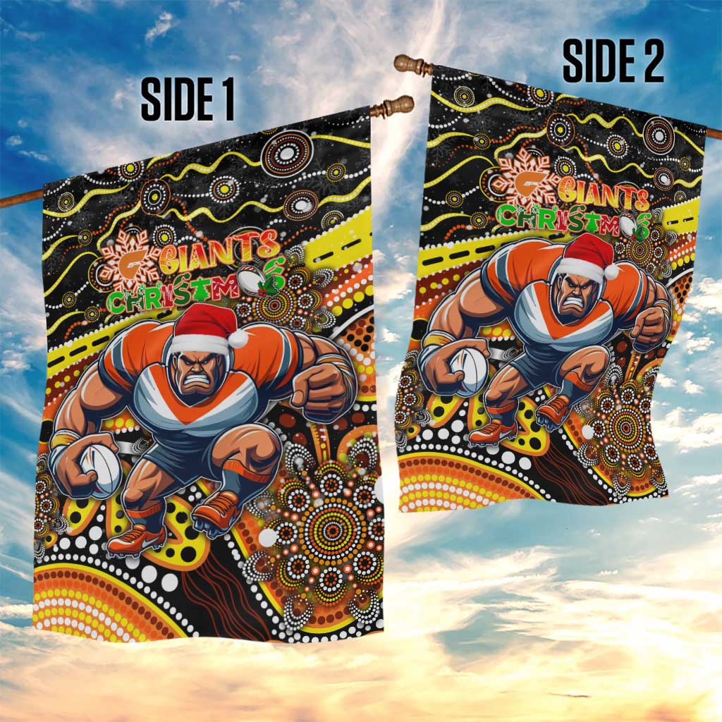 Merry Christmas AFL Giants Garden Flag Aboriginal Santa Football Mascot