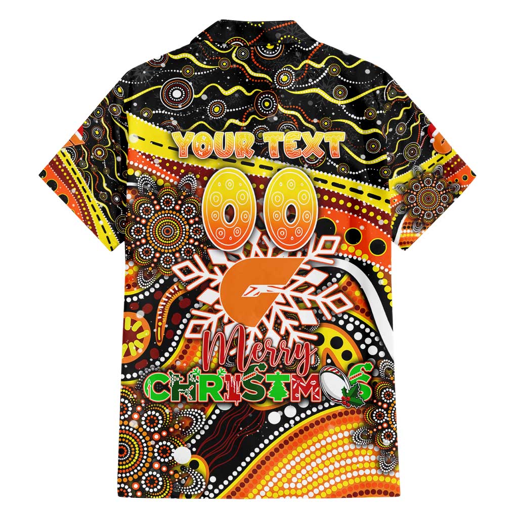 Merry Christmas AFL Giants Hawaiian Shirt Aboriginal Santa Football Mascot