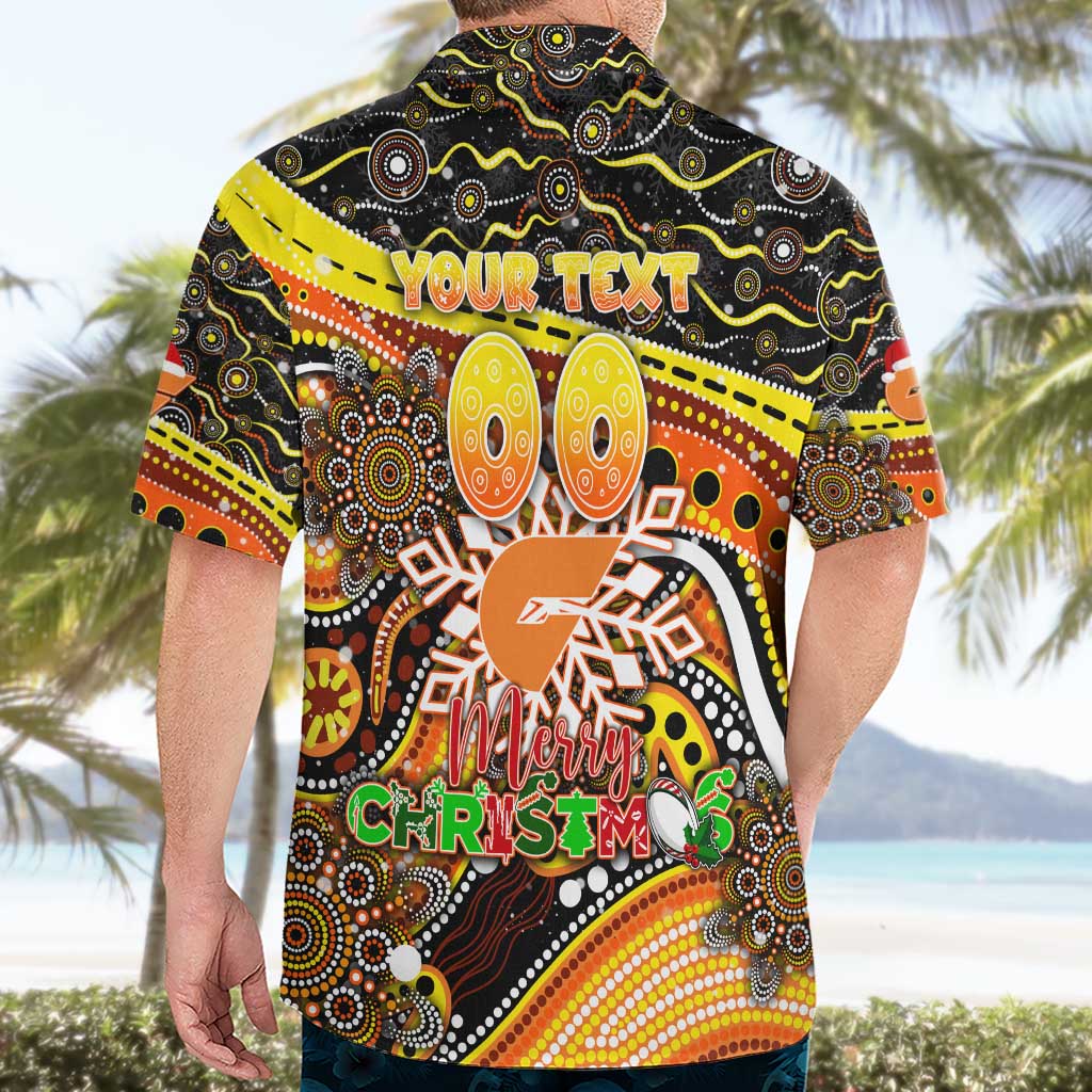 Merry Christmas AFL Giants Hawaiian Shirt Aboriginal Santa Football Mascot