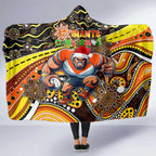 Merry Christmas AFL Giants Hooded Blanket Aboriginal Santa Football Mascot