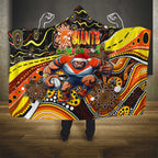 Merry Christmas AFL Giants Hooded Blanket Aboriginal Santa Football Mascot