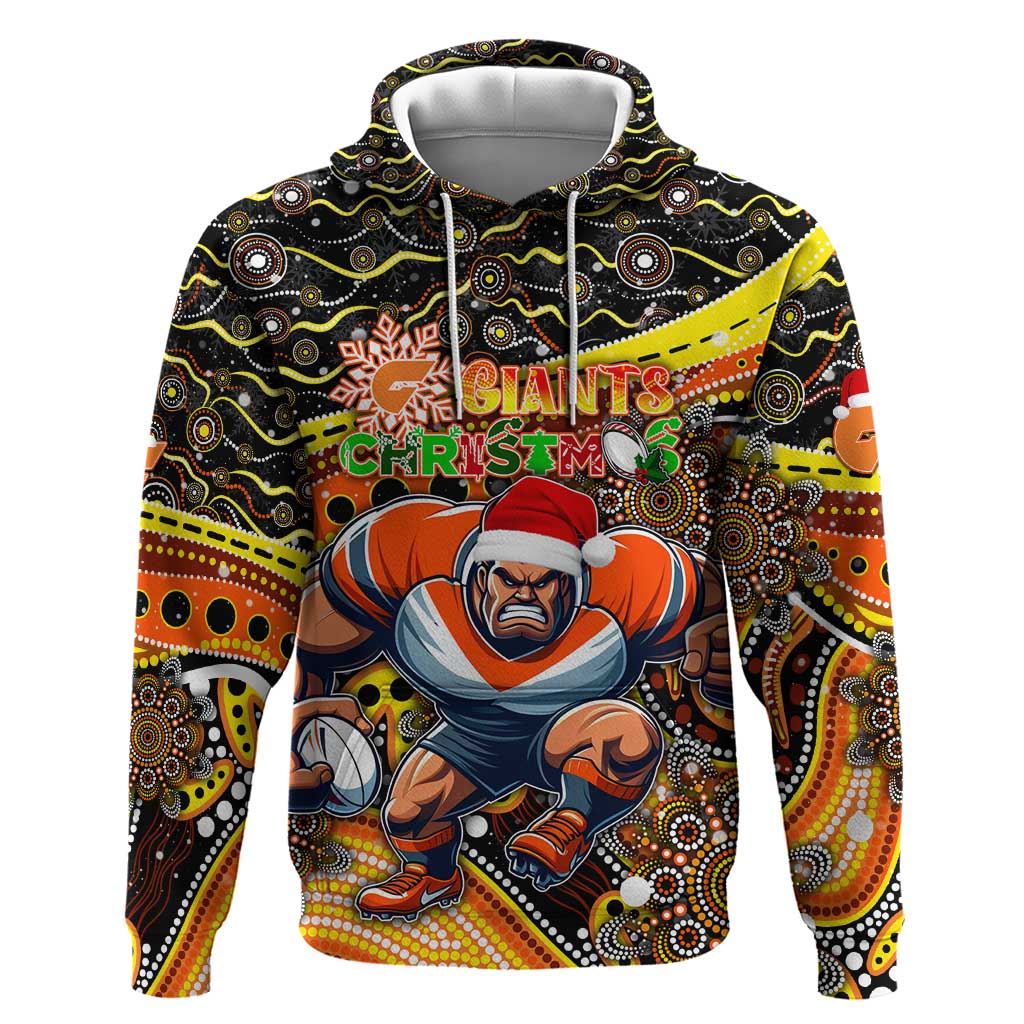Merry Christmas AFL Giants Hoodie Aboriginal Santa Football Mascot