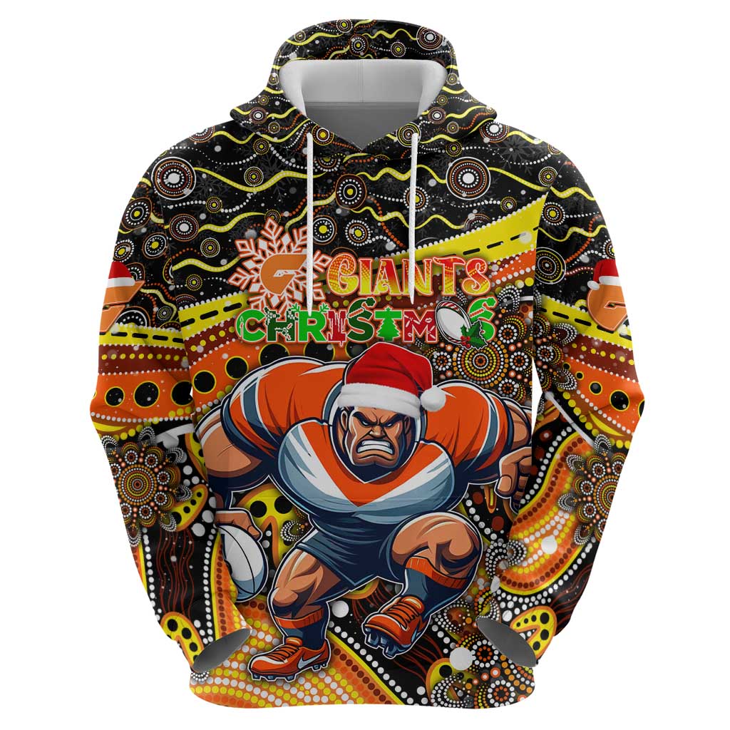 Merry Christmas AFL Giants Hoodie Aboriginal Santa Football Mascot