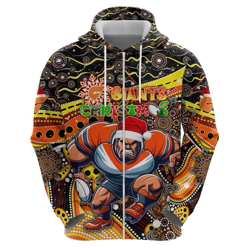 Merry Christmas AFL Giants Hoodie Aboriginal Santa Football Mascot