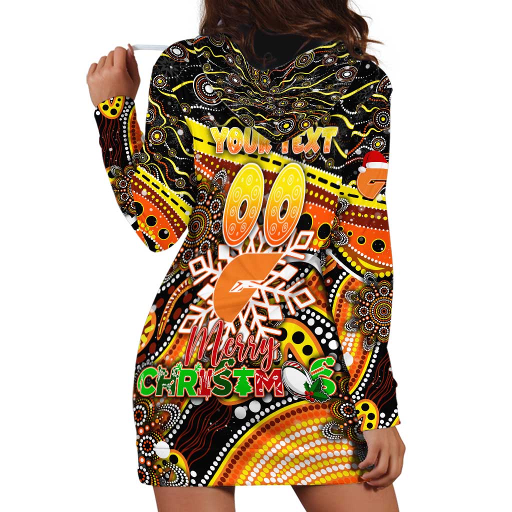 Merry Christmas AFL Giants Hoodie Dress Aboriginal Santa Football Mascot