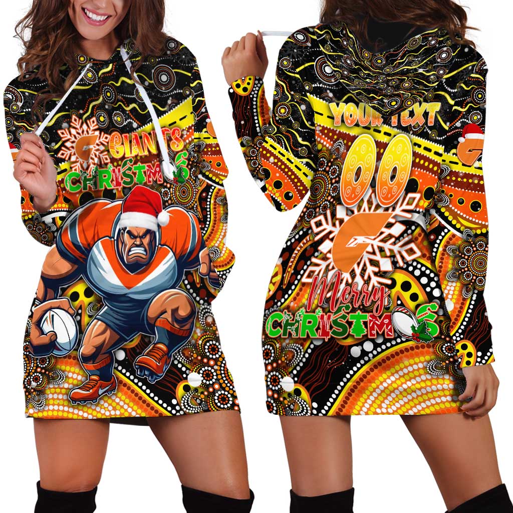 Merry Christmas AFL Giants Hoodie Dress Aboriginal Santa Football Mascot