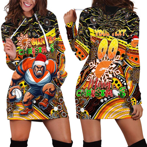 Merry Christmas AFL Giants Hoodie Dress Aboriginal Santa Football Mascot