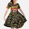 Merry Christmas AFL Giants Kid Short Sleeve Dress Aboriginal Santa Football Mascot
